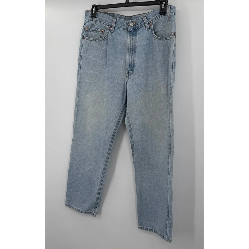 Vintage Levis 550 Relaxed Fit Tapered Leg Light Wash Jeans Made in USA 36x30